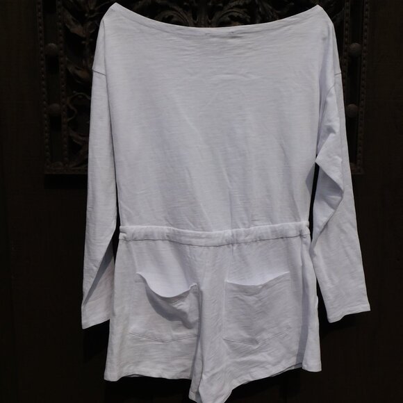 Marissa Webb Marlo One-Shoulder Cotton Romper White Jumpsuit Shorts NEW $198 - Picture 6 of 6